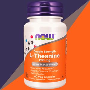 Now Foods Theanine, Double Strength, 200 mg - Contrôle du stress, Effet relaxant, Fonction vasculaire saine - 60 Veg Capsules