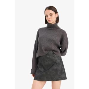Defacto Woman Turtle Neckoversize Fit Pullover - ANTRACITE - L0986AZ