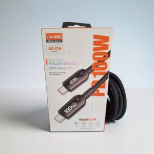 Azami Tech 100W PD AZ-214- NYLON Câble de Charge Rapide Type C vers Type C 100W (1m) 