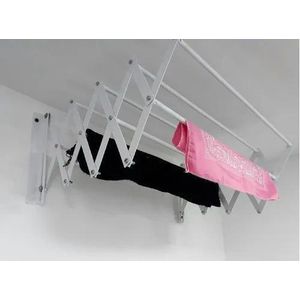 Étendage Mural Inox Extensible 70cm  SècheLinge Pliant pour Serviettes  Support Mural Gain de Place Intérieur/Extérieur Balcon