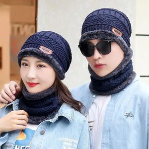 Bonnet hiver doublé polaire, cache-cou chaud, ensemble bonnet écharpe tricoté, chapeau hiver épais unisexe, tour de cou thermique, protection froid intense homme femme enfant