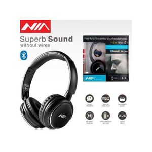 Nia Casque Bluetooth Avec Micro Soutien Lecteur Micro SD Radio FM Aux-Entrée