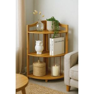 Italy Home Design Étagère de coin, Bambou, 70×30 cm, Importé