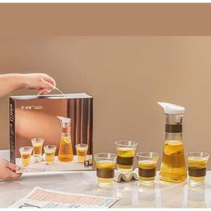 Service de carafe et verres modernes avec bec verseur anti-goutte – 5 pièces
