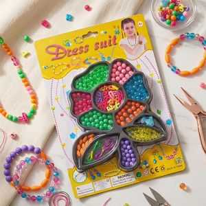 عدة صنع الإكسسوارات للأطفال – خرز ملون DIY – أساور، عقود، أقراط