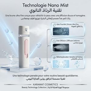 Karamat collection   Nano Spray 2-en-1 – Brume Visage Hydratante & Power Bank 2500mAh – Pulvérisateur Nano USB Portable