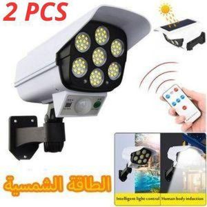 General 2 PCS Capteur de lumière solaire, rotation à 360 degrés, 77LED, caméra de sécurité avec détection de mouvement