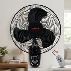 General Ventilateur mural de 40 cm (16 pouces) avec télécommande, trois vitesses et haute qualité.