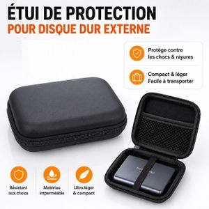 Étui de Protection Rigide pour Disque Dur Externe HDD SSD 2,5" – Housse Portable avec Fermeture