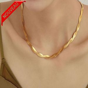Collier femme en acier inoxydable doré – Chaîne raffinée et élégante