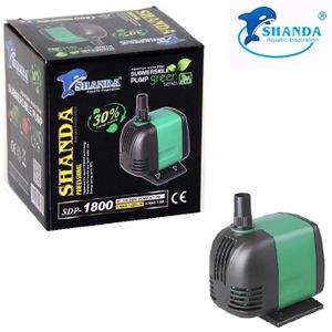 مضخة غاطسة من نوع Shanda SDP-1800 بقدرة 1200 لتر/ساعة وجهد 127 فولت، مناسبة لأحواض السمك والبرك.