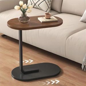 Petite table basse design moderne, table d’appoint mobile pour canapé et chambre, meuble élégant bois métal