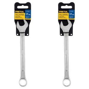 Clé Mixte - Acier Chrome-Vanadium - Serrage et desserrage - 17mm - Lot de 2