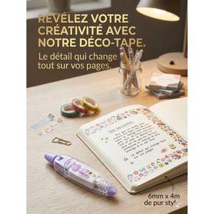 Decorative Correction Tape, 6pcs Decorative Pen, Decorative Ribbon Pen with Creative Cartoon Pattern DIY Decorative Pen for Children, Adult, School