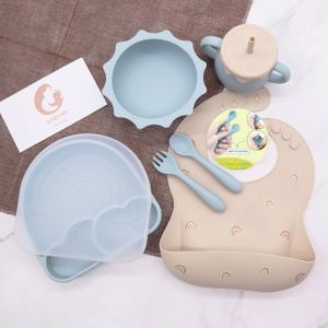 Set repas silicone 4 pièces rose - Babyfive Maroc