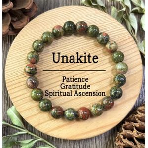 Bracelet Unakite 100 % Naturelle – Équilibre, Patience et Harmonie