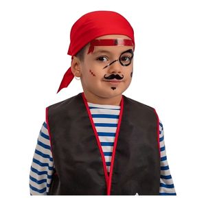 Sticker Visage Pirate - Accessoire Halloween - Pour Enfants - Thème Pirate