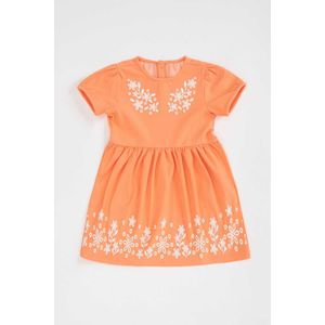 Defacto Bébé Fille Short -Sleeved Fleuri Imprimé Robe.