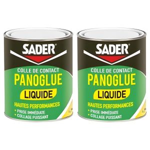 Sader Colle de Contact - Adhésion Puissante - Panoglue Liquide - 1L - Lot de 2