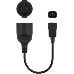 Cable Adaptateur IEC 320 C14 Male Vers Prise Schuko Femelle Européenne