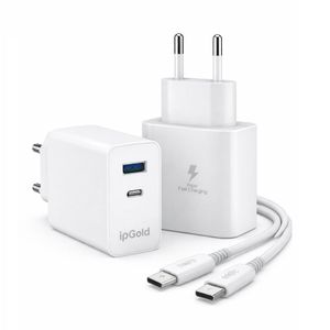 Ip Gold Chargeur Rapide 65W USB-C + USB-A avec Câble Type-C vers Type-C 