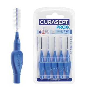 CURASEPT Brossettes Interdentaires - T20 Soft, 2.0mm - Nettoyage Précis et Doux, Hygiène Bucco-Dentaire Optimale - Pack de 5 - Fabriqué en Italie