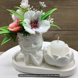 Ensemble de 3 moules en silicone pour créer des vases pour la Déco