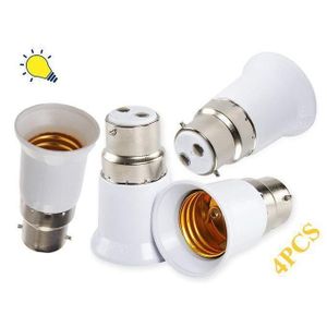 Quatre adaptateurs de douilles de lampe B-22 à B27