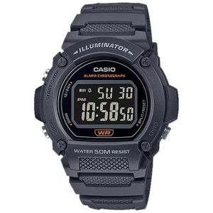 Casio W-219H-8BV - En bracelet résine gris foncé et affichage négatif noir cette montre robuste et style sport pour hommes - 