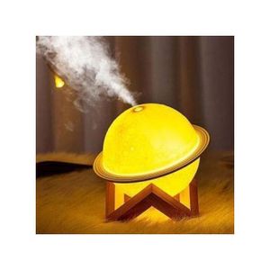 Lampe Humidificateur 3D Lune LED 200ml – Diffuseur d’Huiles Essentielles, Veilleuse Tactile & Déco Relaxante