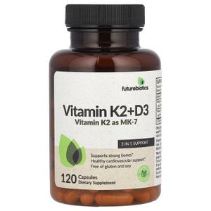 FutureBiotics Vitamines K2 + D3 avec vitamine K2 sous forme de MK-7, 120 caps