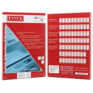 Étiquettes Laser TANEX TW-2052 – 46,4 × 21,2 mm – 100 Feuilles