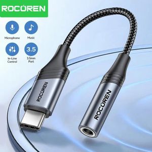 ROCOREN Câble USB-C vers Jack 3.5mm – Adaptateur Audio Numérique Haute Qualité pour iPhone, Huawei, Samsung