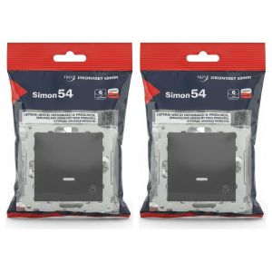 SIMON Lot de 2 - Bouton Poussoir Lumineux - Interrupteur Éclairé - Pour Maison & Bureau - Design Moderne
