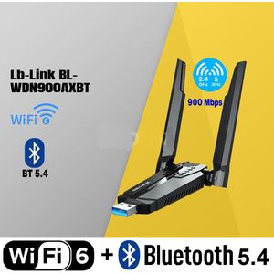 Lb Link Adaptateur USB double bande 2.4Ghz 5Ghz Wi-Fi 6 et Bluetooth 5.4 High Gain