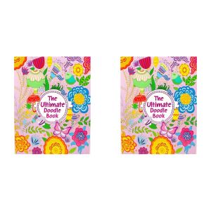 Lot de 2 Cahiers de Gribouillage - Motifs Floraux et Fantaisie - Développement Créatif & Anti-Stress - Multicolore A4