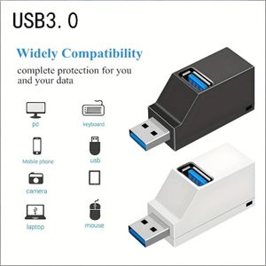 Multi USB 3.0 HUB Adaptateur Extendeur Splitter Boîte 1 à 3 Ports Haute Vitesse USB Lecteur de Cartes
