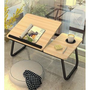 Table Portable Pliable pour Ordinateur Portable – Plateau Latéral Multifonction Support PC pour Lit, Canapé & Bureau