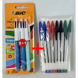 BIC Stylo à bille multicolore 4 Colours 3+1 HB Lot de 12