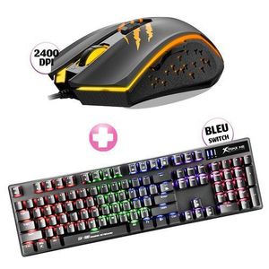 Clavier Mécanique Gamer XTRIKE GK-980 avec 104 Touches Rétro-éclairés