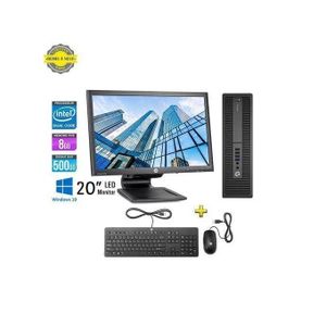 Hp ProDesk 600 G2 Pentium G4400 - RAM 8Go DDR4 - HDD 500Go Avec Ecran 20" Full HD - Remis à Neuf
