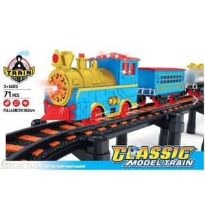 Generic ENSEMBLE DE TRAIN ÉLECTRIQUE ENFANTS AVEC SON ET LUMIERE - 71PCS à  prix pas cher