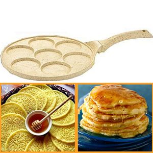 Poêle à Crêpes  26 cm – 7 Cavités – Revêtement Antiadhésif en Marbre Moulé Sous Pression – Spéciale Pancakes, Baghrir et Mini-Crêpes