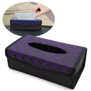 Support Porte-Serviettes Rectangulaire en Cuir, Boîte à Mouchoirs en Tissue, Box de Décoration pour la Maison et la Voiture