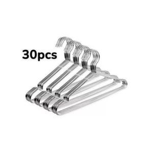 Porte-Vêtements Acier Inox Argenté – Pack de 30