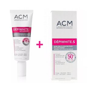 ACM PACK  CRÈME DEPIWHITE ADVANCED DEPIGMENT + ÉCRAN DEPIWHITE S SPF 50 ou+ acm ecran spf50