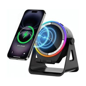 Enceinte Bluetooth avec Chargeur Sans Fil Induction 15W et Support Téléphone Rotatif 360° - ZJ-W08