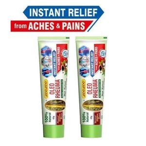 Looloo 2x Gel liniment aux herbes Oleo Rheuma, Formule non collante et non grasse, Gel de massage, Soulagement de la douleur, Enrichi en kalonji, clou de girofle, cannelle, menthe (paquet de 2 à 40 g)