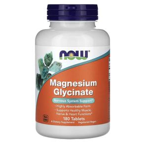 Now Foods Magnesium Glycinate, 200 mg - 180 comprimés