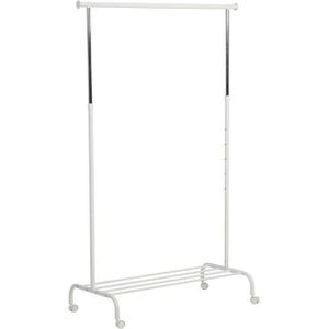 Portant blanc a roulettes réglable en hauteur 